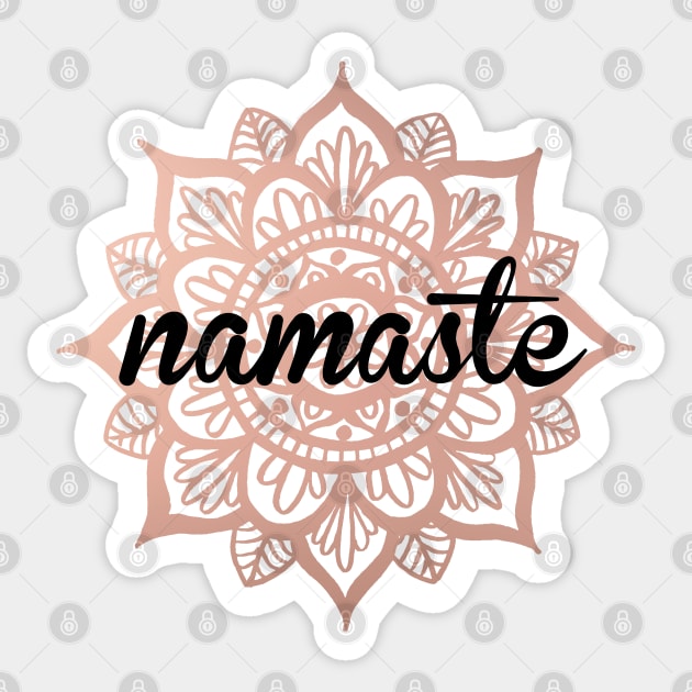 Namaste Mandala Rose Gold Sticker by julieerindesigns